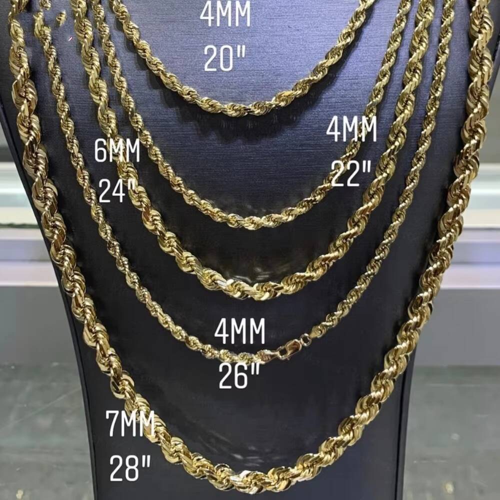 High Quality Moissanite Chain Custom 4mm 6mm 7mm Rope Chain Hiphop 925 Silver Moissanite Rope Chain for Men