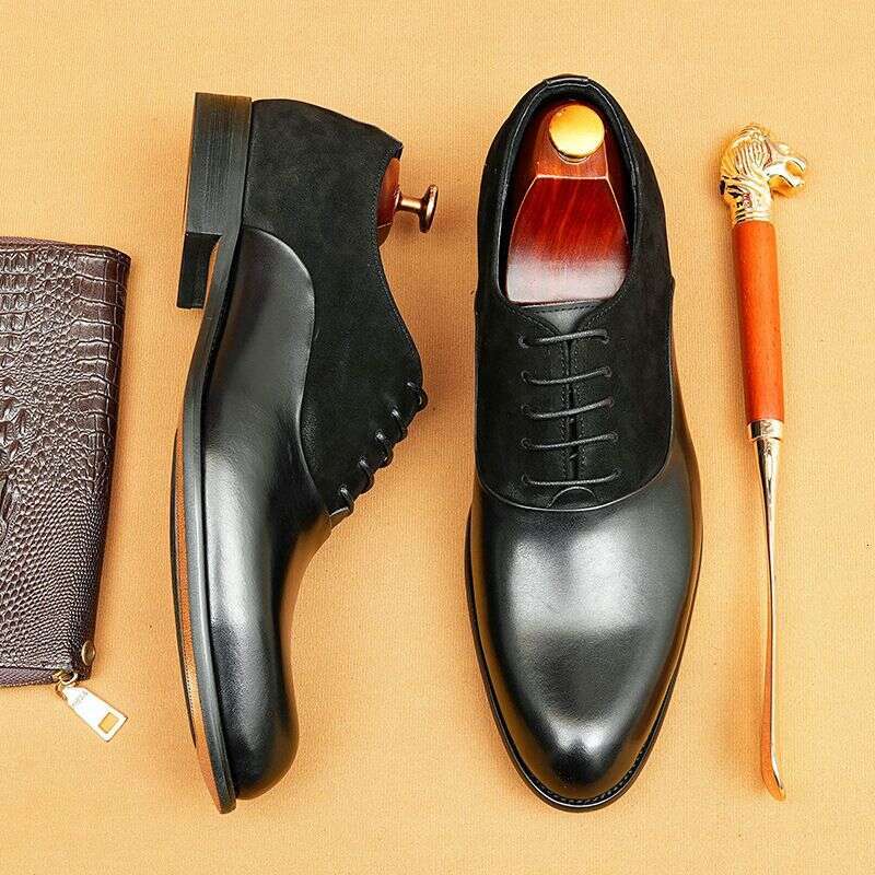 Men's Leather match leather business Dress Retro men's shoes