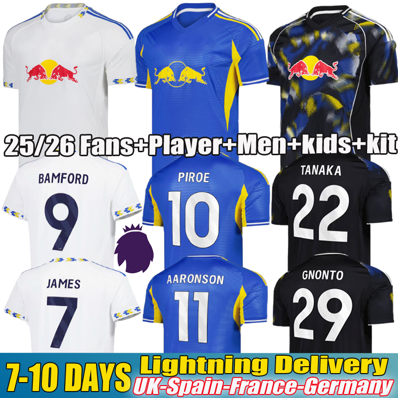 leeds unitedjersey 25 26 soccer jerseys Sinisterra Men kids football Jersey shirt JAMES PIROE GNONTO AMPADU FIRPO BAMFORD Llorente occer Jersey