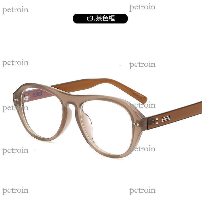 Fashion Trend Anti-Blue Light Oval Non-Prescription Slimming Eyeglass Personality Trendy Glasses Frame Live Streaming