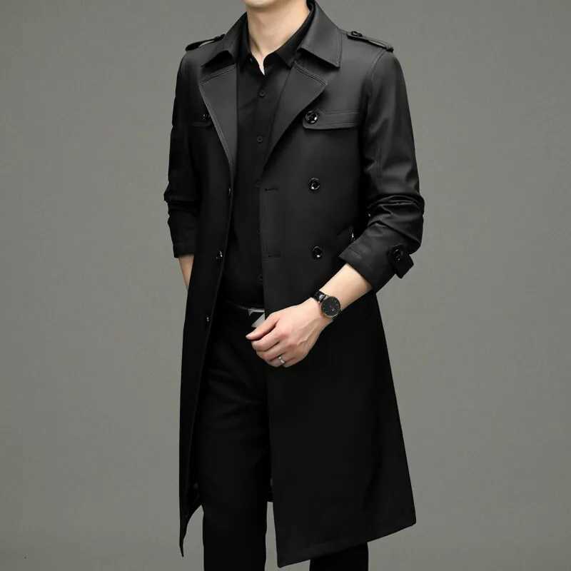 2025 Spring and Autumn New Mens Business Leisure Windbreaker Coat British Style Suit Collar Extended Coat W250815