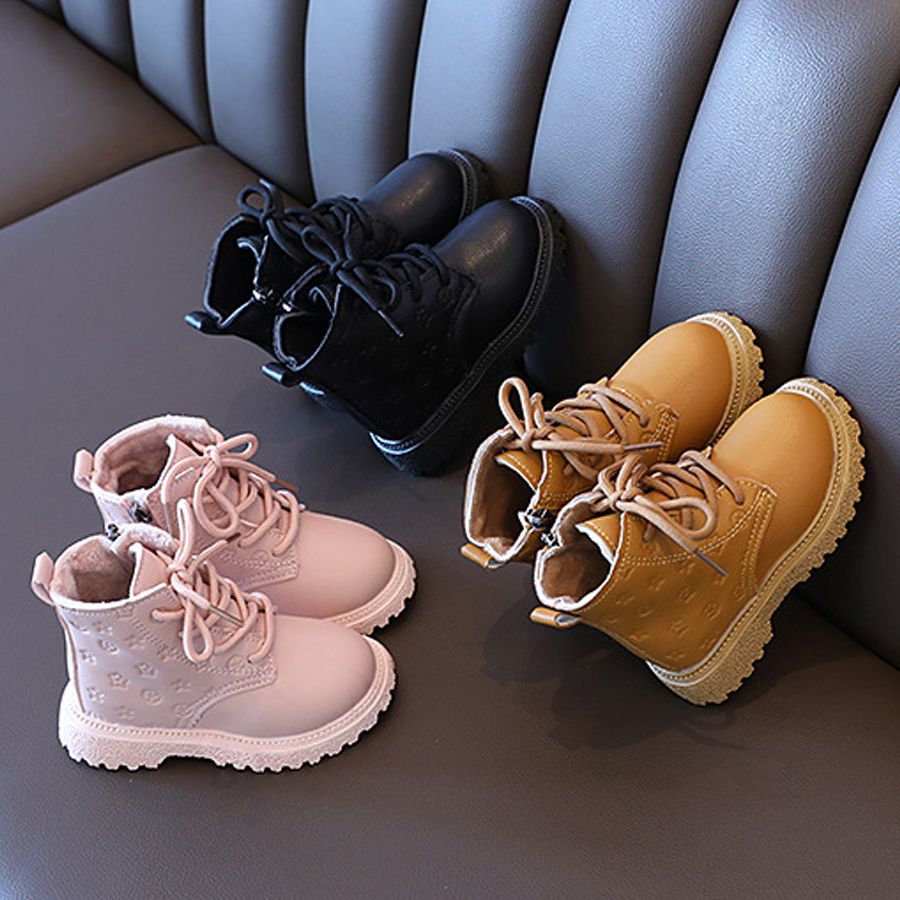 Girl Winter Snow Boots High Top Kids Shoes 2024 Fashion Child Boot Boy Leather Shoes Kidsnest Waterproof Ankle Boots Warm Girl Boot Infant Sizes 21-30