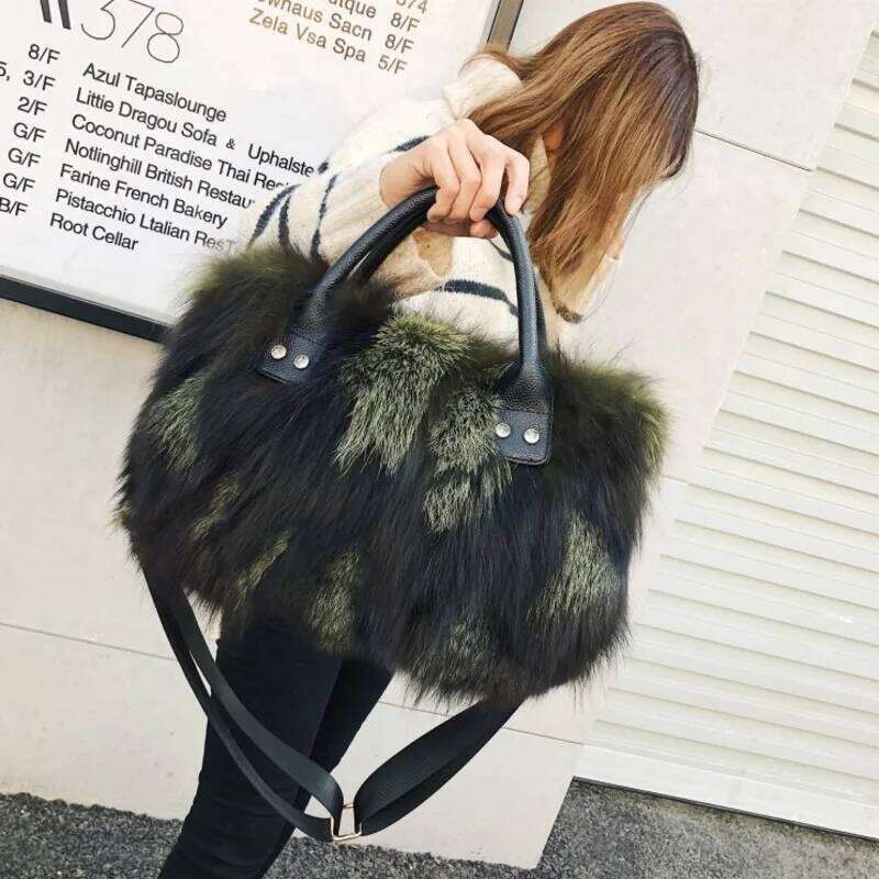Designer bag 52 Fox Winter Women's Handbag Fur Female Single Shoulder Crossbody Evening Party Handbags Large Lady Clutch Bag