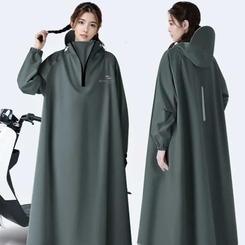 Women Riding A Raincoat Full Body Rainproof Motorcycle Male Adult Oxford Cloth Thick Student Rain Poncho Electric Bike Y250814