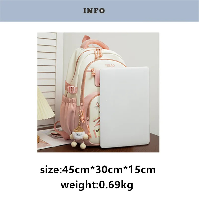 Cute rabbit school backpack for teenage Fashionable splicing color contrast fresh lady knapsack schoolbags 250809