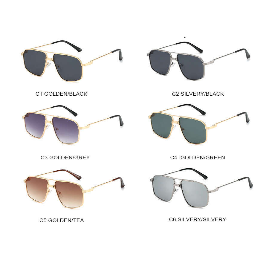 New Metal Men's UV Protection Fashion Street High-end Women's Sunglasses Internet Celebrity Same Style Glasses