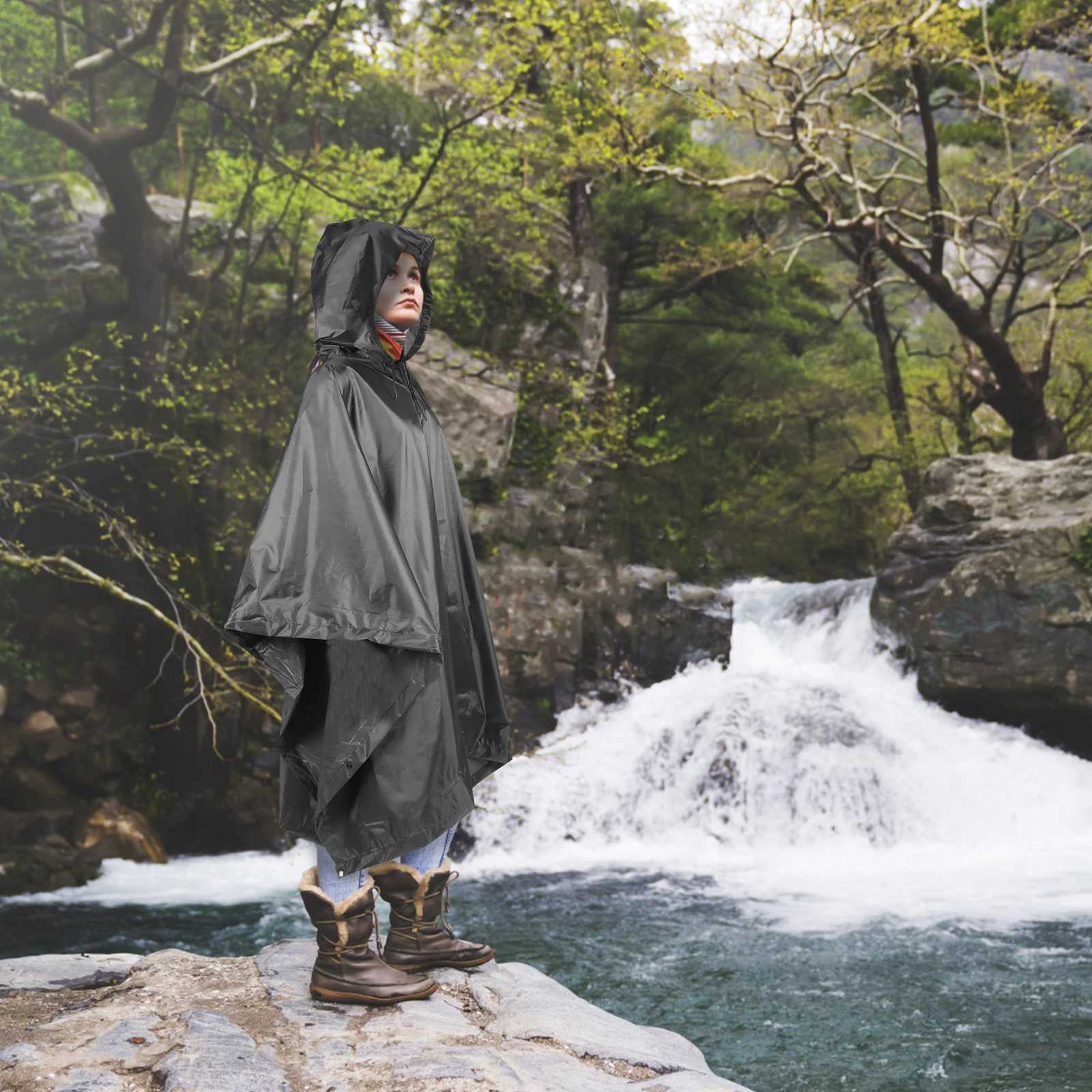 Hoodie Waterproof Raincoat for Men Women Outdoor Emergency Rainwear Durable Lightweight Camping Cycling Raincoat Rain Poncho Y250814