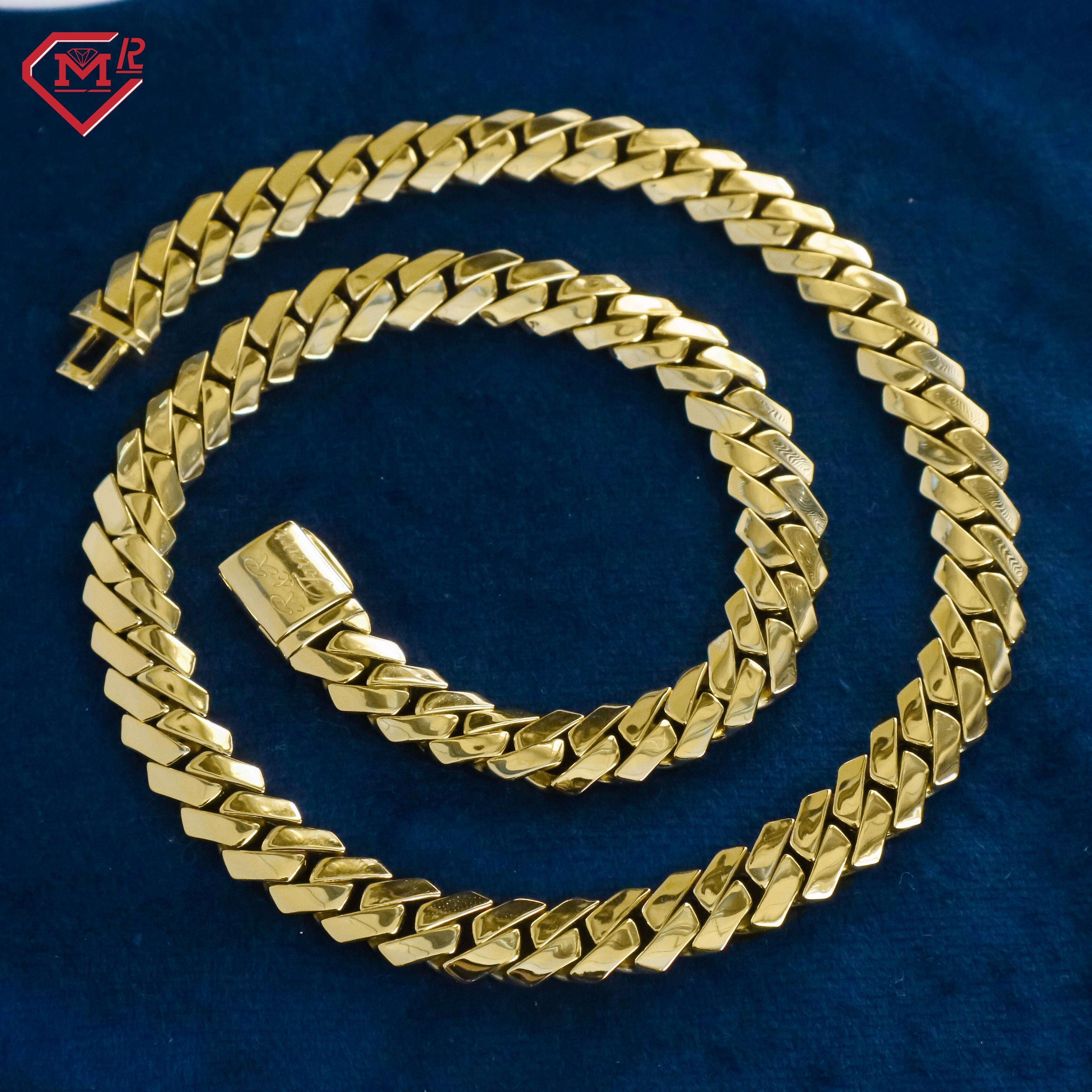 Gra Certificated Moissanite Plain Custom Clasp 925 Silver Hip Hop Cuban Link Chain