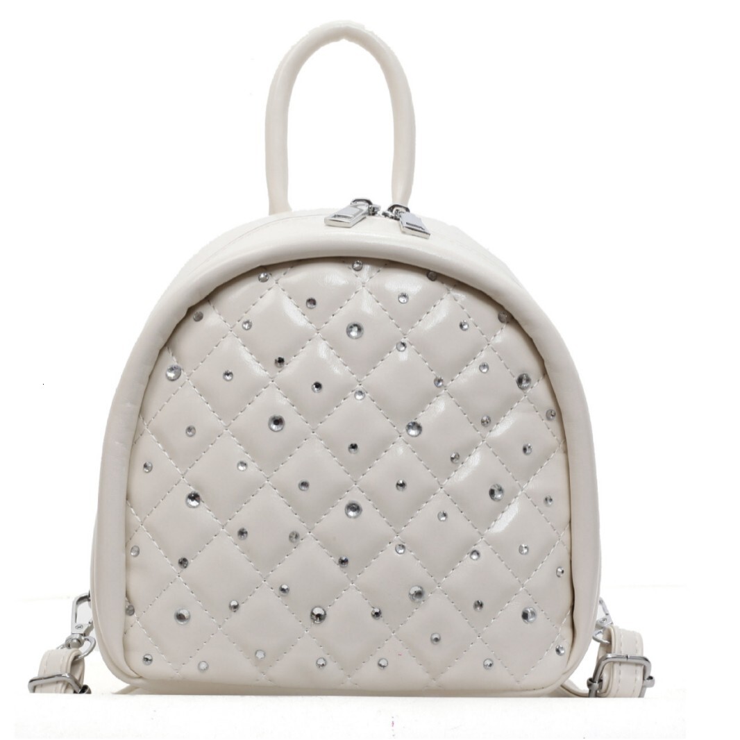 Autumn New Neutral Style Backpack With Quilted Rhinestone Decoration For Women Fashionable And Exquisite Handbag Autumn New Designer Bag