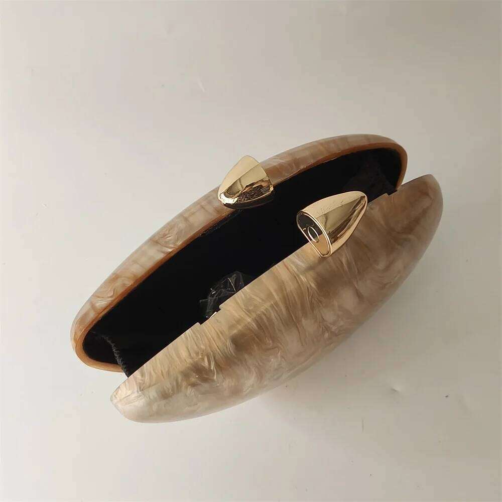 Designer bag 52 Shell Brand Pearl Brown Marble Acrylic Box Clutches Bag Wedding Party Mini Purse Evening Female Bridal Handbag