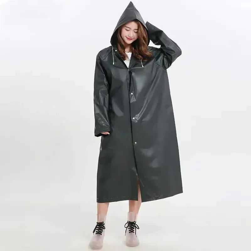 High Quality 1piece EVA Unisex Raincoat Thickened Raincoat Women Waterproof Men Black Camping Waterproof Rainwear Suit Y250814