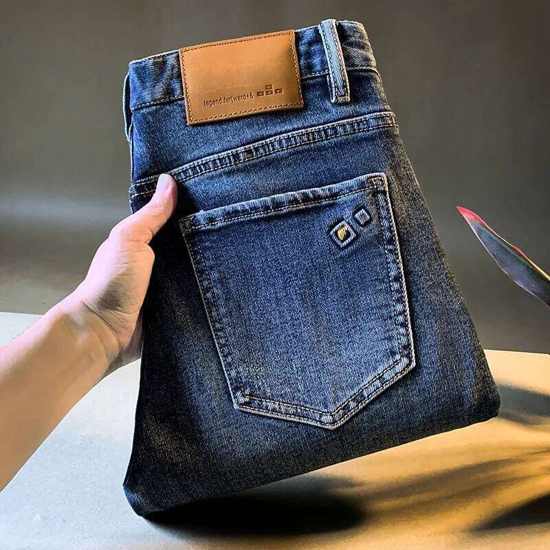 2025 autumn new jeans men's small straight tube versatile casual fashion Korean version trendy washed denim pants