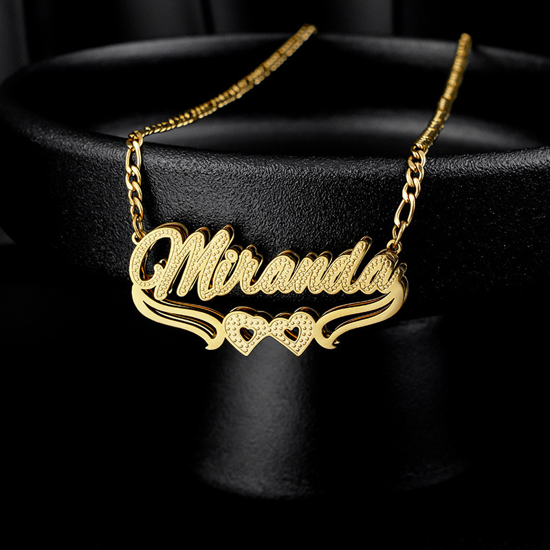 Name Necklace Personalized Double-layer 3D Necklace With Customized Name Stainless Steel Jewelry 241025