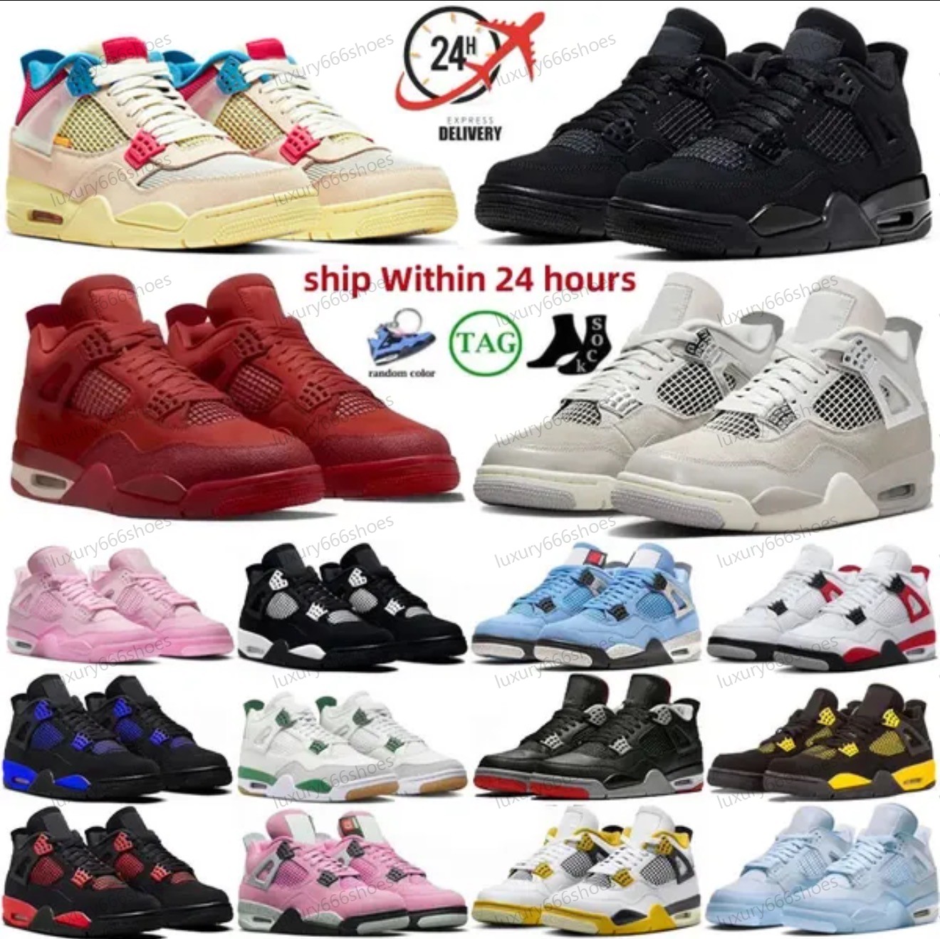 With box 4s Basketball Shoes Men Women 4 Sneaker Military Black Cat Pine Green Seafoam White Oreo Red Thunder UNC Bred Cacao Medium Olive Sail Mens Trainers Sports