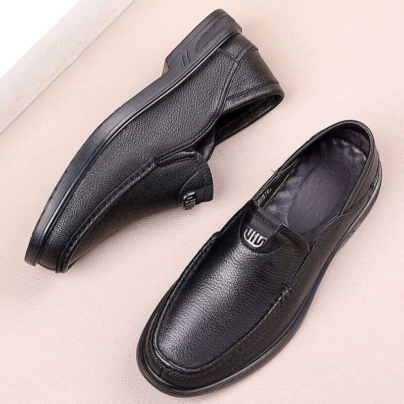 New Sheepskin Casual Leather Sole, Soft Genuine Leather, One Step Kick, Lefu Shoes, Men's Versatile