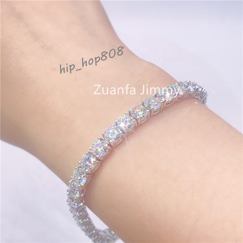 Hot Selling Man Jewelry GRA Certificates 5mm Stone VVS Moissanite Diamond Tennis Bracelets for Gift