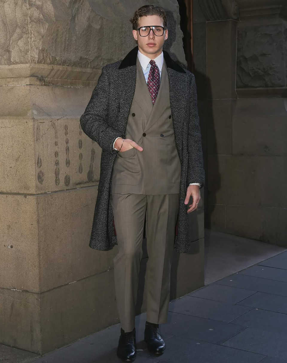 Classics Men Long Overcoat Wool Blends Notched Lapel Trench Double Breasted Warm Jacket Business Customized