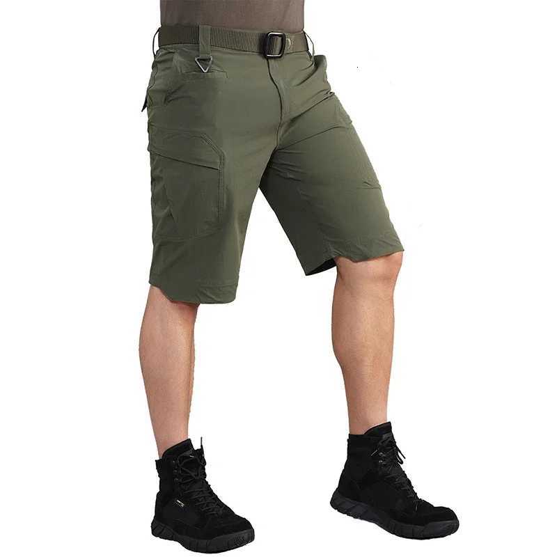 Mens Quick Dry Tactical Shorts Lightweight Stretch Outdoor Hiking Cargo Shorts with Multi Pockets Y250814