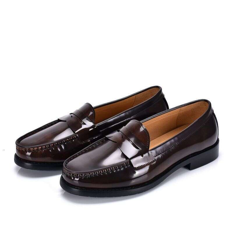 Summer New British Style Set Foot Shallow Mouth Loafers Men's Trendy Comfortable Breathable Genuine Business Casual
