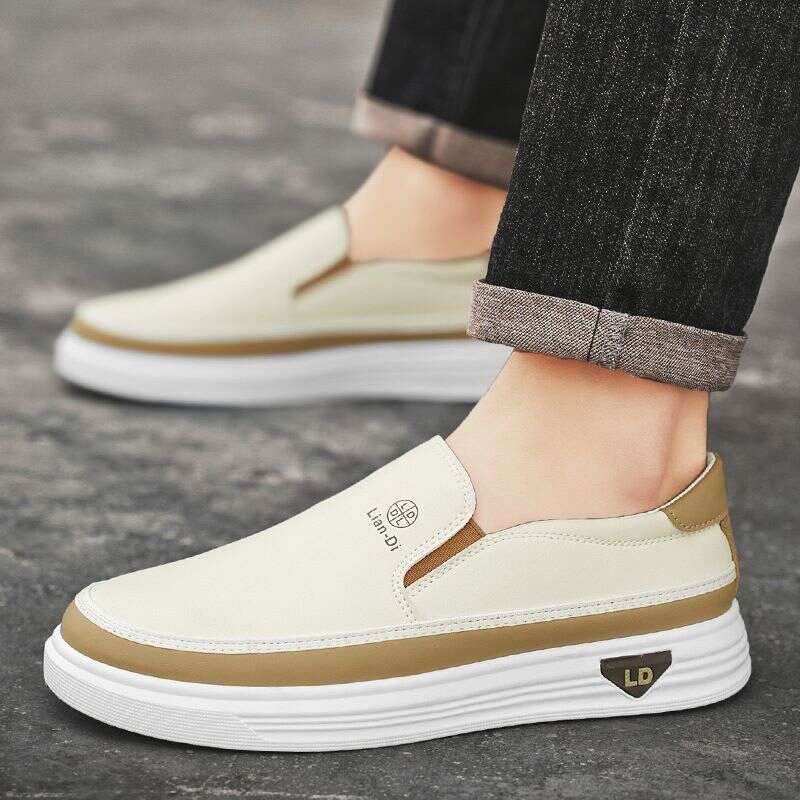Spring 2025 New Plus Size Bean Breathable And Casual Loafers, Fashionable Leather Shoes, Trendy Men's Shoes