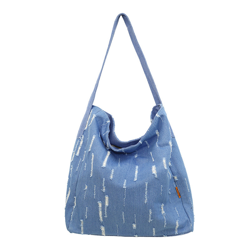 Autumn New Women's Shoulder Bag Denim Canvas Bag Shoulder Bag Design Sense Niche Commuting Large Capacity Handbag Bag Autumn New Designer Bag