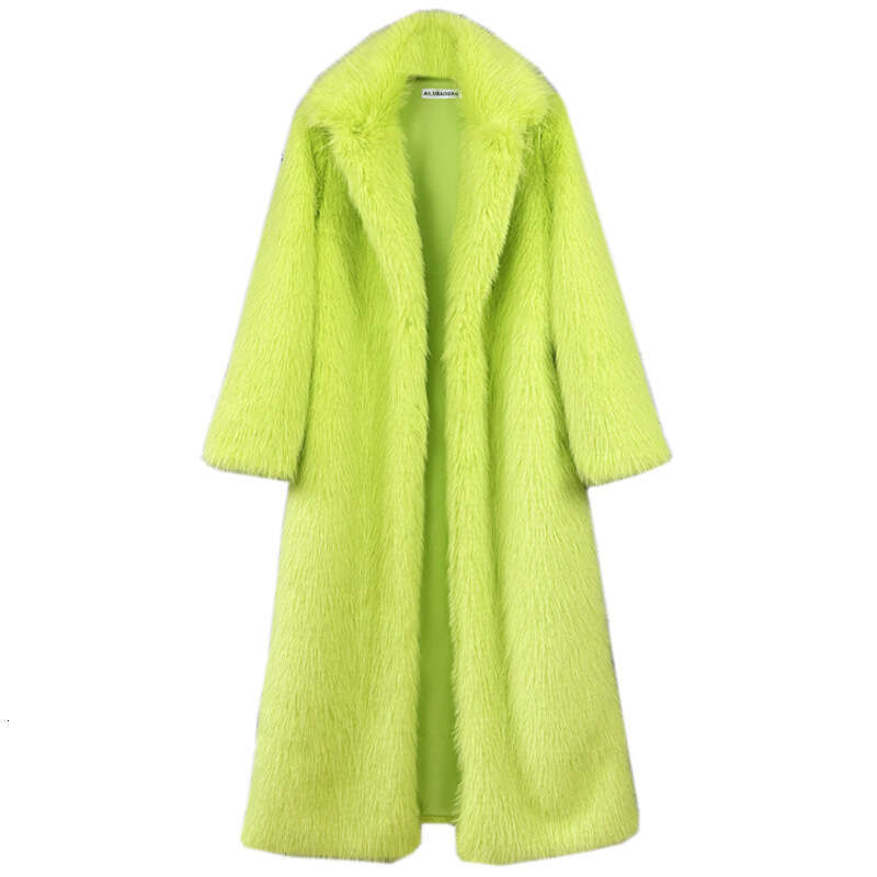 Winter New Fashion Faux Fur Coat For Women Solid Color High-end Casual Cardigan Long Jacket Female Trendy