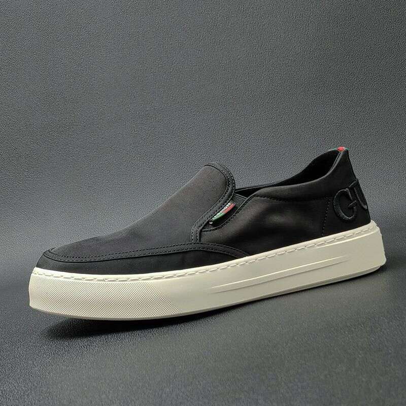 Boys Summer Ice Silk Cloth Versatile Plank Trendy One Step Lefu Lazy Men's Casual Shoes