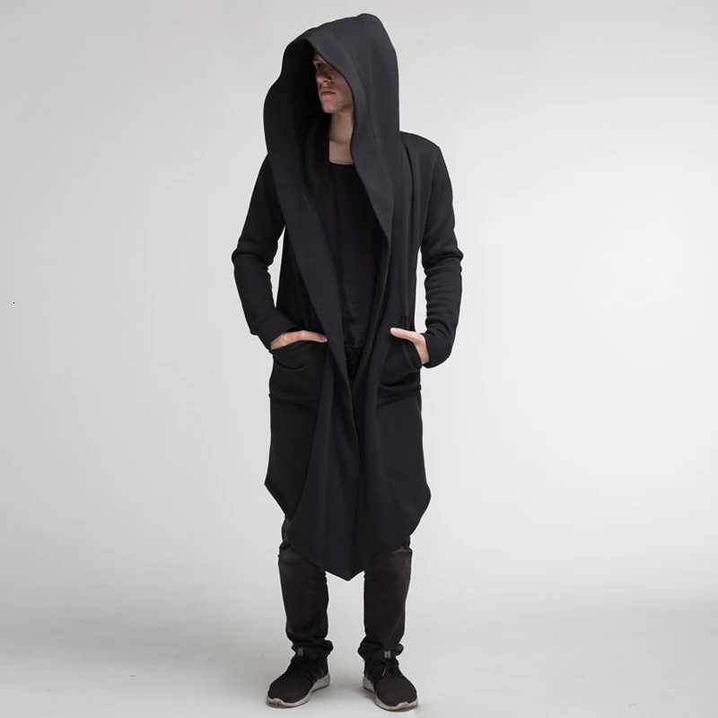Mens Winter Hooded Cardigan Trench Coat Streetwear Solid Color Windbreaker Leisure Fashion Fleece-lined Jacket Vintage Hoodie W250815