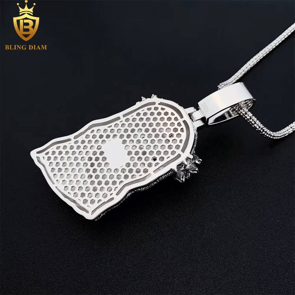 Luxury Iced Out Hip Hop Jewelry Jesus Vvs Moissanite Iced Out Pendant 925 Sterling Silver Rose Gold Plated