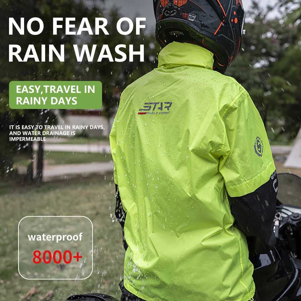 Star Field Knight Motorcycle Riding Raincoat Set Raincoat Rainpants Split Men and Womens Thin Reflective Waterproof Clothing Y250814