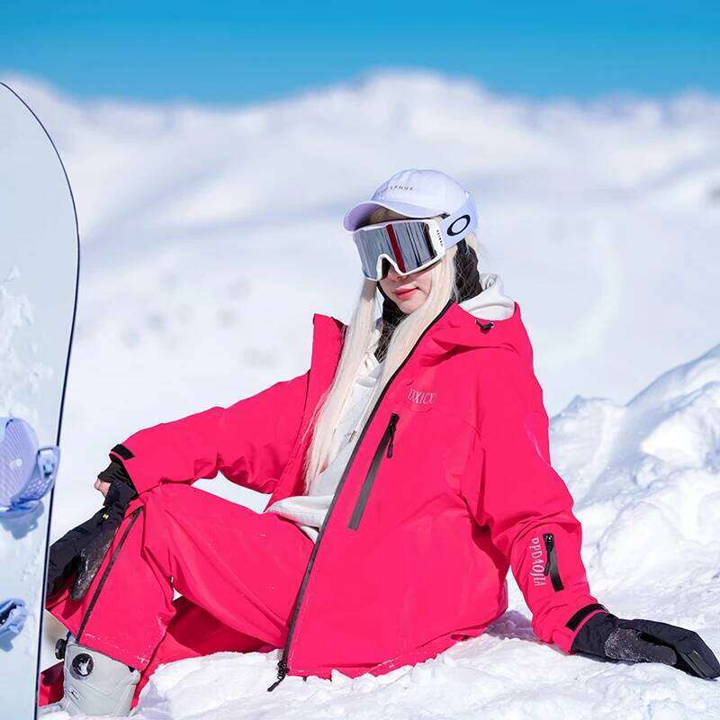 S-3XL Plus Size Men Womens Loose Fit Waterproof Ski Snowboard Snowsuit Jacket Coat with Pants Two Pieces Set Winter Clothing