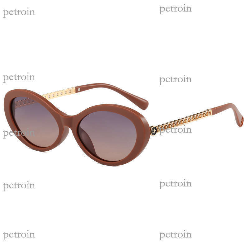 New Oval Metal Chain Trendy Women's High-end Polarized Sunglasses