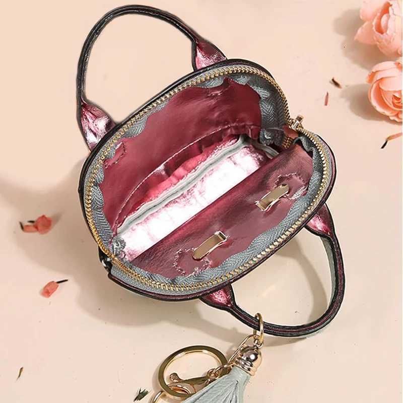 With Keychain Mini Luxury Phone Bag Mini Handbag Coin Purse Leather Coin Bag Simple Gift Mini Storage Pouch Y250815