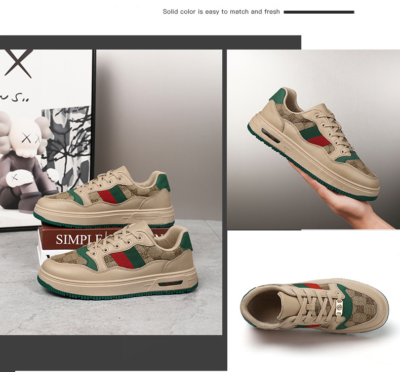 Casual shoes Designer shoes Couples' retro flat shoes Fashionable running shoes Casual White Thick Sole Height Increasing Sneakers