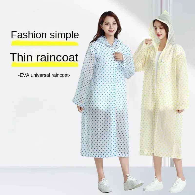 High Quality EVA Unisex Raincoat Adult Raincoat Hooded One-piece Thick Men Camping Women Waterproof Long Raincoat Y250814