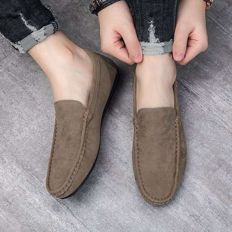 2025 Dou Spring New Style Men's For Leisure And Breathable Driving Flat Bottom Lazy Shoes 2Dcd