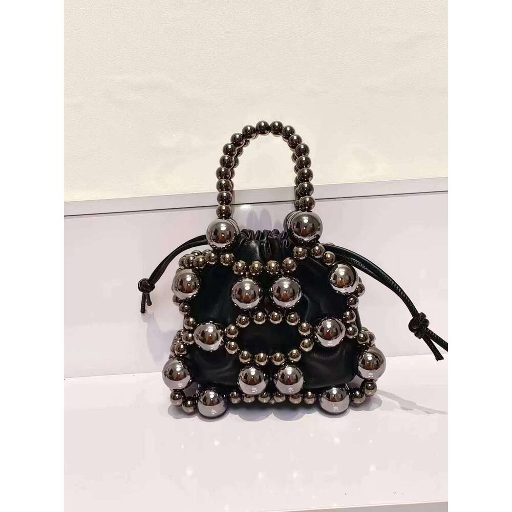 Designer bag 52 Beads Beading Handmade Women's Handbag String Pocket Bucket Fashion Evening Wedding Clutch Purse Shoulder Bag