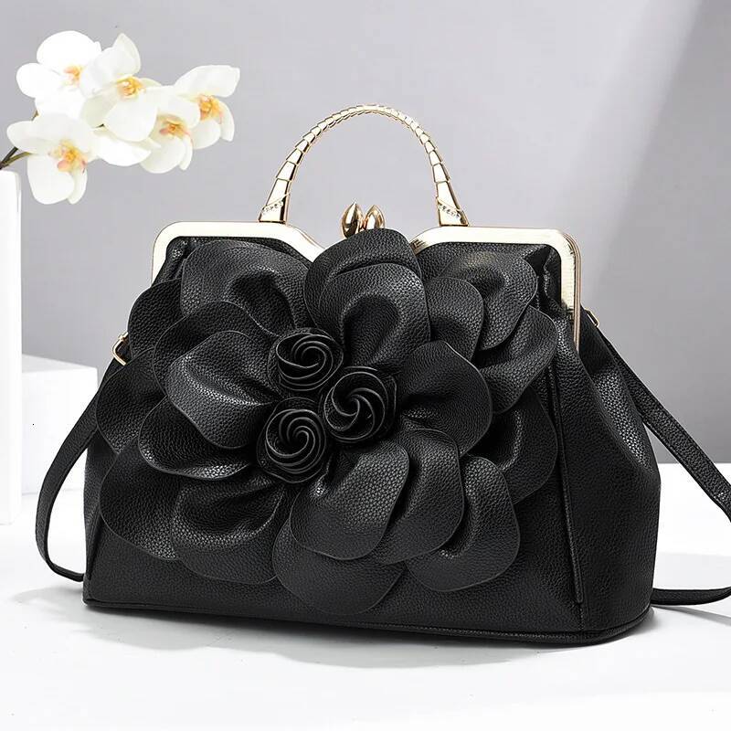 Elegant Fashion Flower Women's Bridal Wedding Atmospheric Handbag Large Capacity Shoulder Crossbody Bag