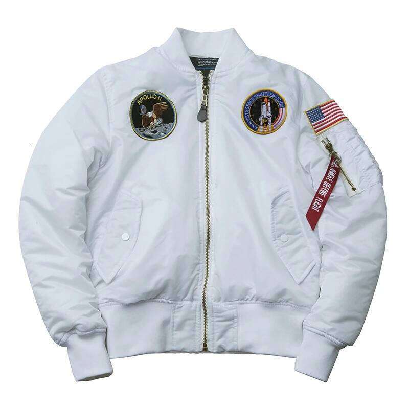 Winter bomber flight jacket vintage MA-1 APOLLO men coat streetwear warm varsity hip hop baseball letterman pilot us air force