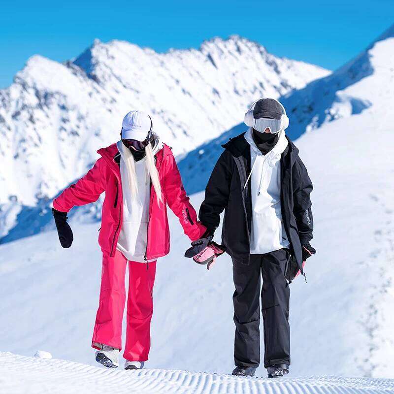 S-3XL Plus Size Men Womens Loose Fit Waterproof Ski Snowboard Snowsuit Jacket Coat with Pants Two Pieces Set Winter Clothing