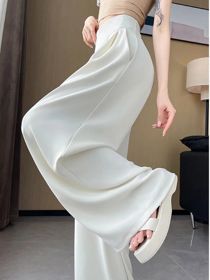 Zoki Loose Casual Suit Wide Leg Pant Women Elegant Korean High Waist Fashion Trousers Chic Simple Solid Female Black Pants 250808