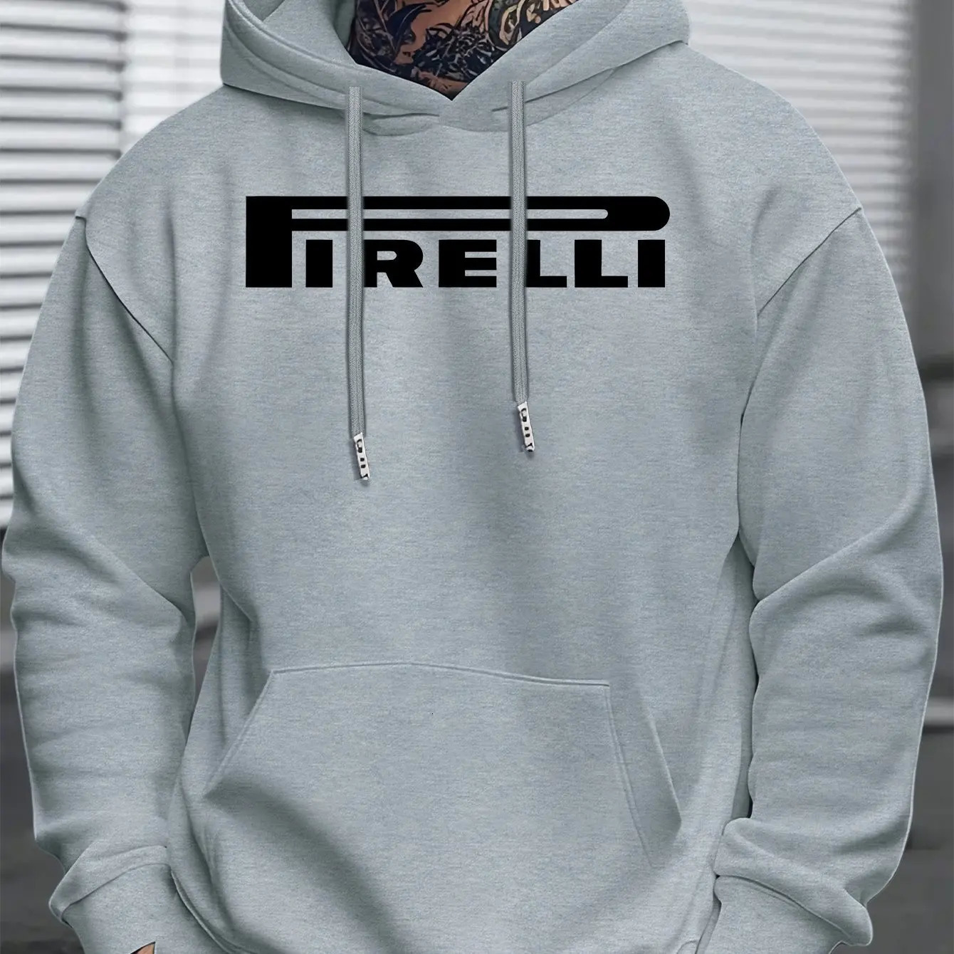 Mens Casual Winter Hooded Sweatshirt Regular Fit Machine Washable Trendy Streetwear Pullover Comfortable Knit Fabric traf 250814