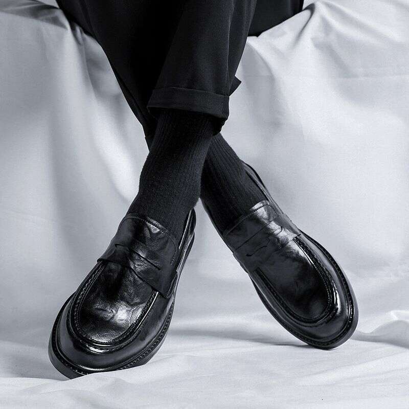Leather Shoes, Genuine Leather, Business Attire, British Style, Men's Casual New Autumn And Winter, One Legged Loafers,