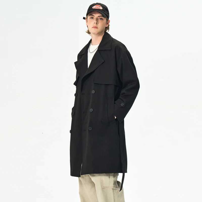 Mens Spring Jackets Mens Coats Trench Coat Male Streetwear Windbreaker Trenchcoat Men Solid Business Casual Loose Long Overcoat W250815