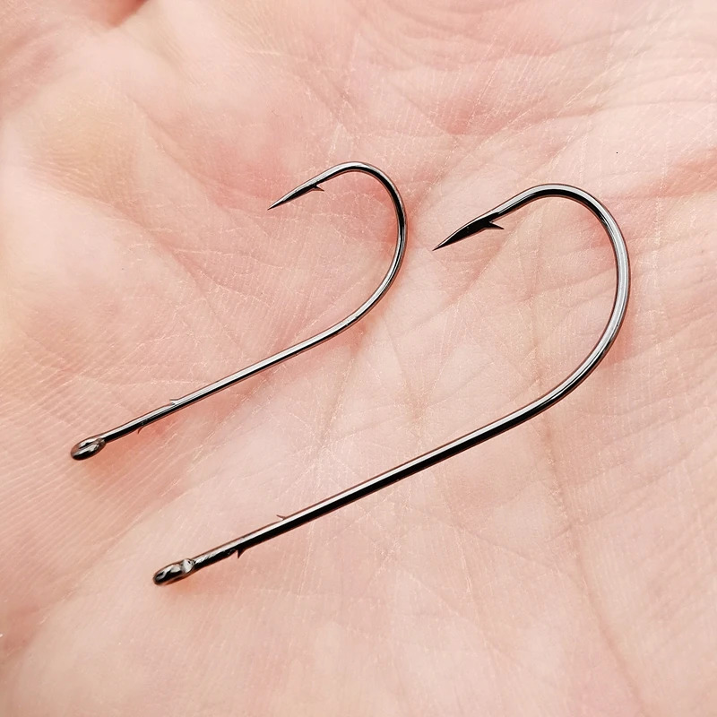 Mr JigginG 10pcs Straight Shank Worm Hooks Round Bend High Carbon Steel Inline Bass Hook With Soft Baits Texas Rig Fish Tackle 250807