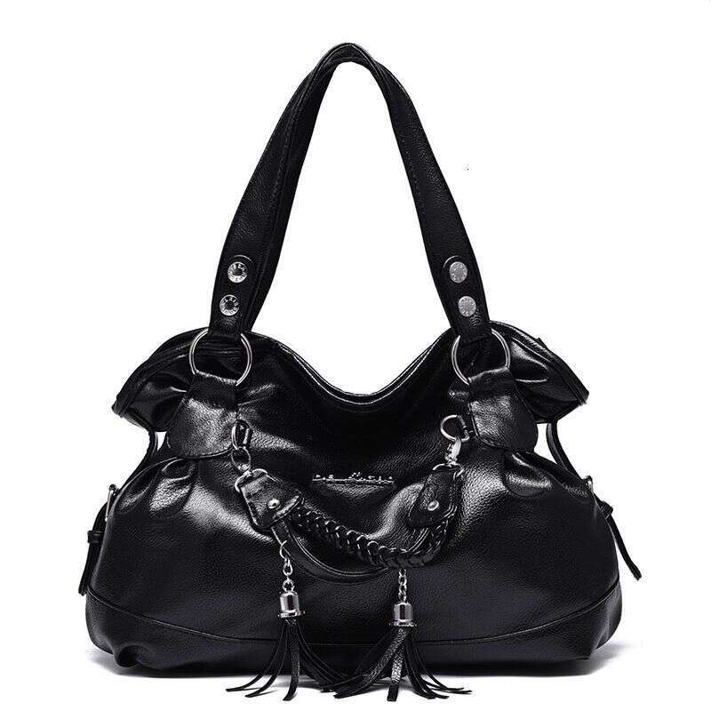 Women's Handbag Middle-aged And Elderly Soft Leather Tassel Large Capacity Single Shoulder Hand Crossbody Bag