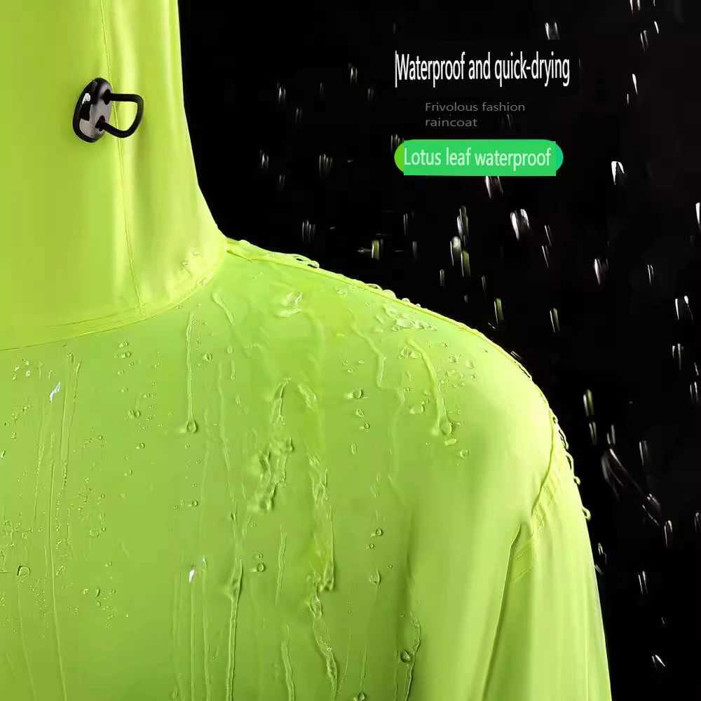 Summer Thin Split Raincoat Motorcycle Women Man Waterproof Rain Coat Pant Suit Cycling Travel Hiking Poncho Hooded Raincoats Y250814