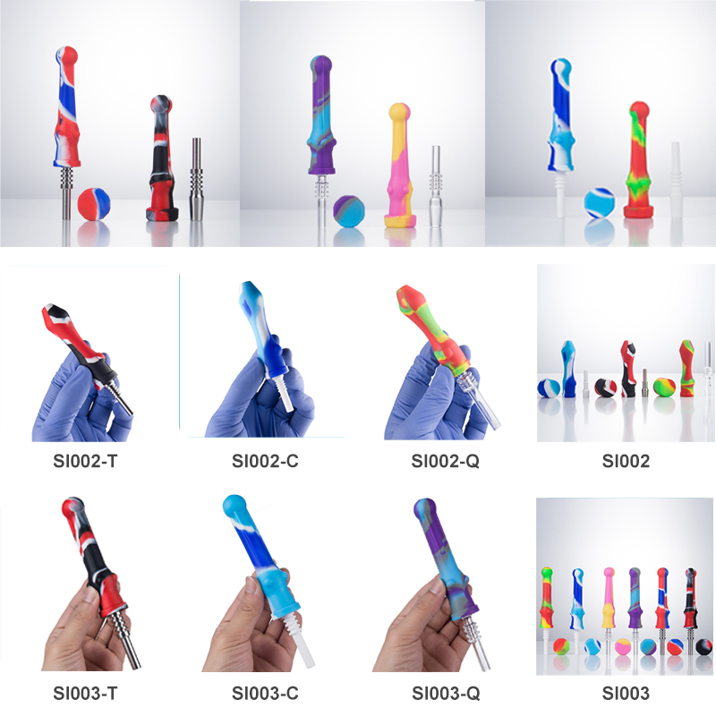 BAOLU ZHC017 Silicone Nectar Collector 10mm 14mm Ceramic Quartz Nail Colorful With Cap Nectar Collectors