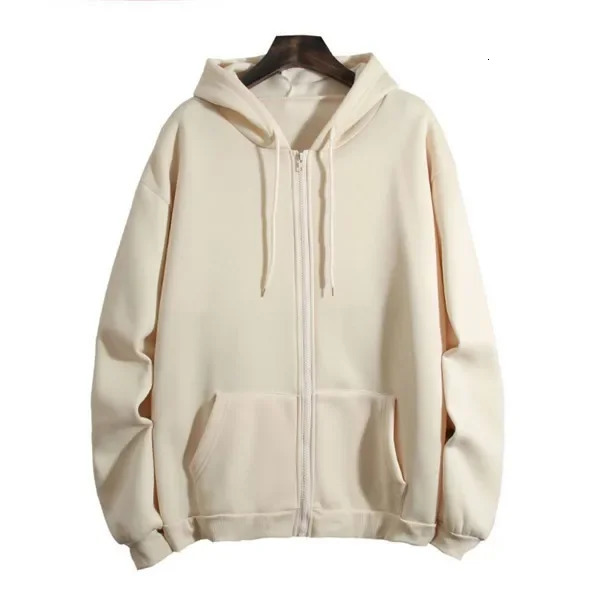 Thickened FleeceLined Hooded Sweatshirt AutumnWinter Style Loose Fit Solid Color Top Jacket For Cold Weather Scenario 250814
