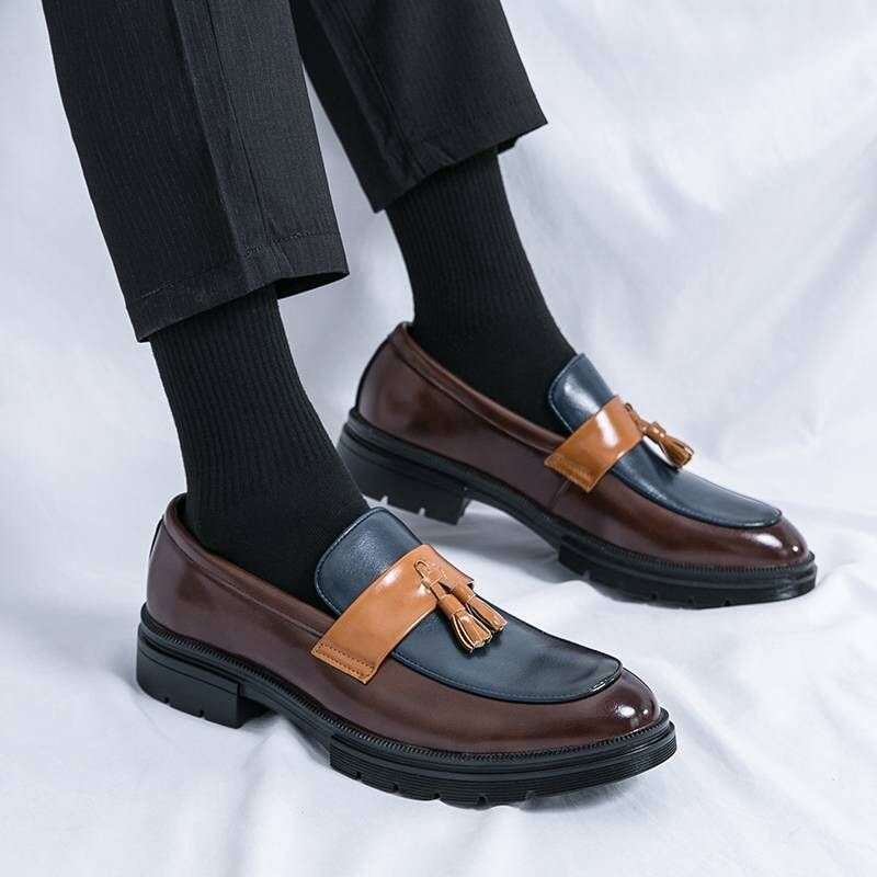 Men's High Quality Leather Slip-on Formal Oxfords Footwear Driving Party Dating Business Work Shoes Tassel Loafers 38-46